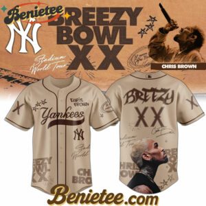 All Team MLB New York Yankees x Chris Brown Breezy Bowl XX World Tour 2025 Jersey Editions Limited, Custom Baseball Jersey, Breezy Bowl XX Stadium World Tour Baseball Jersey