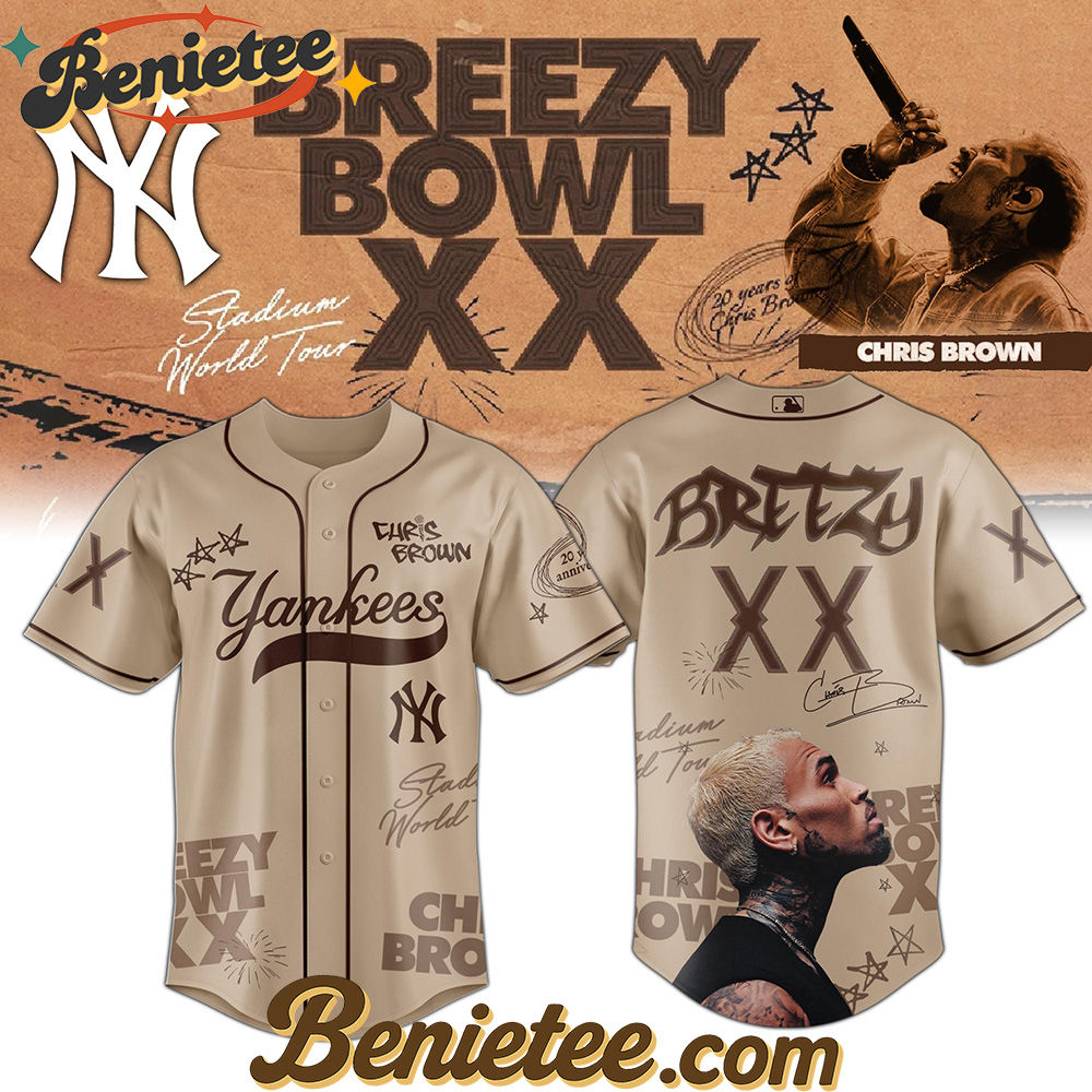 MLB x Chris Brown Breezy Bowl XX World Tour 2025 Jersey Editions Limited Brown, Custom Baseball Jersey, Breezy Bowl XX Stadium World Tour Baseball Jersey - Image 2