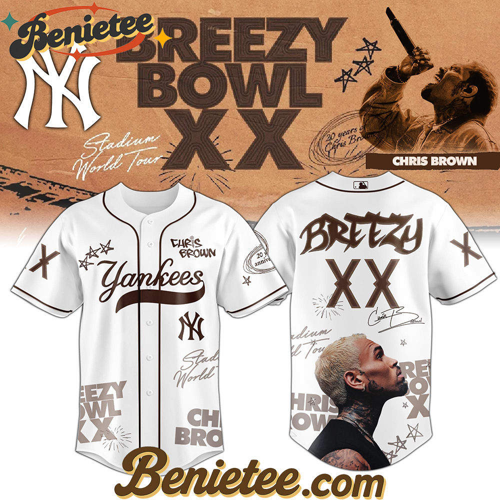 All Team MLB New York Yankees x Chris Brown Breezy Bowl XX World Tour 2025 Jersey Editions Limited, Custom Baseball Jersey, Breezy Bowl XX Stadium World Tour Baseball Jersey - Image 3
