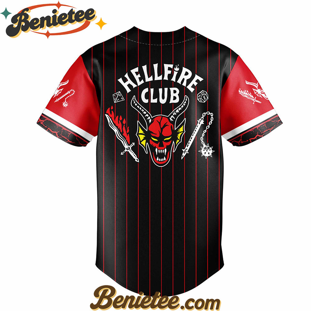 All Team MLB New York Yankees x Hellfire Club Redline Pinstripe Stranger Things Baseball Jersey - Image 3