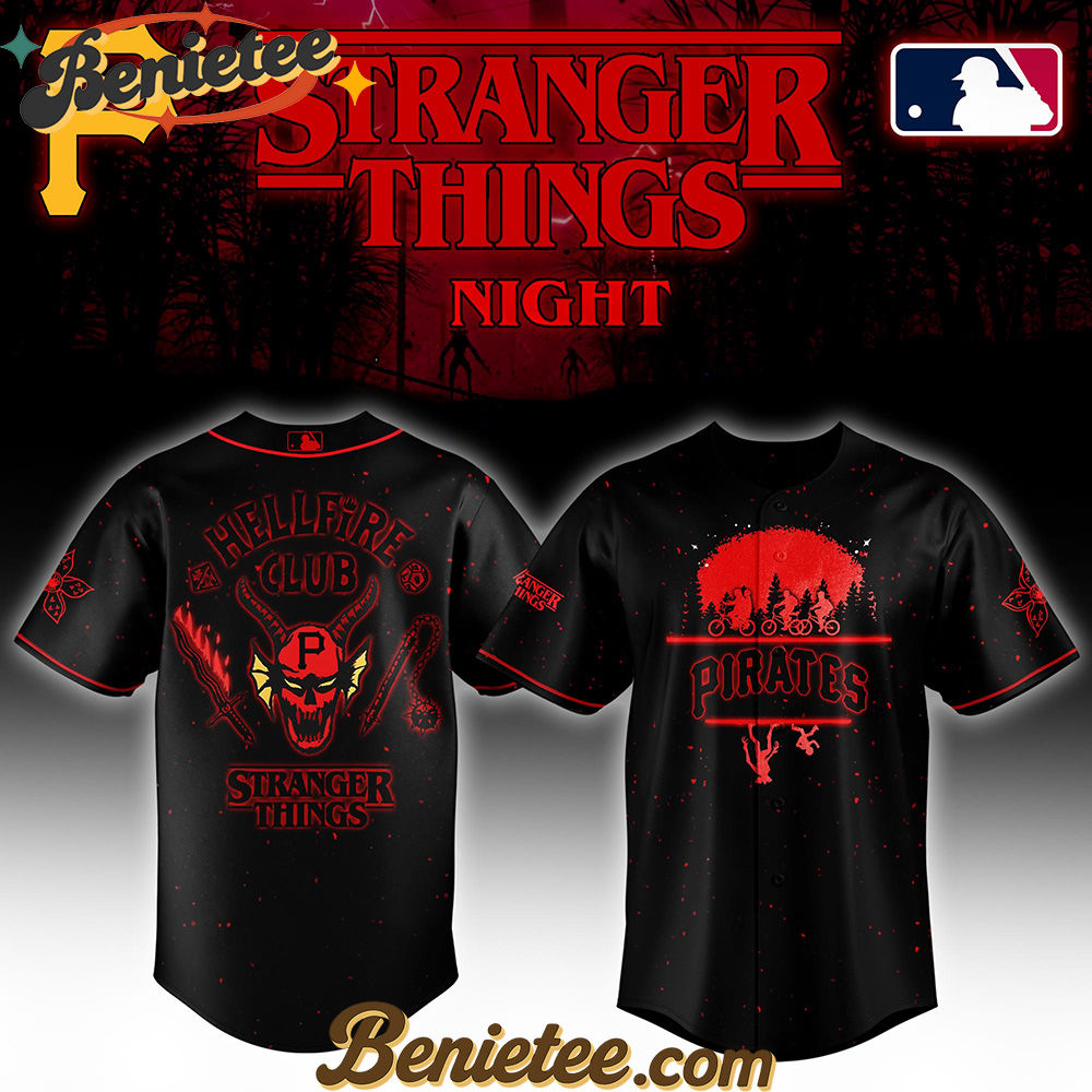 All Team MLB Pittsburgh Pirates x Stranger Things Night Baseball Jersey Limited Edition - Image 2