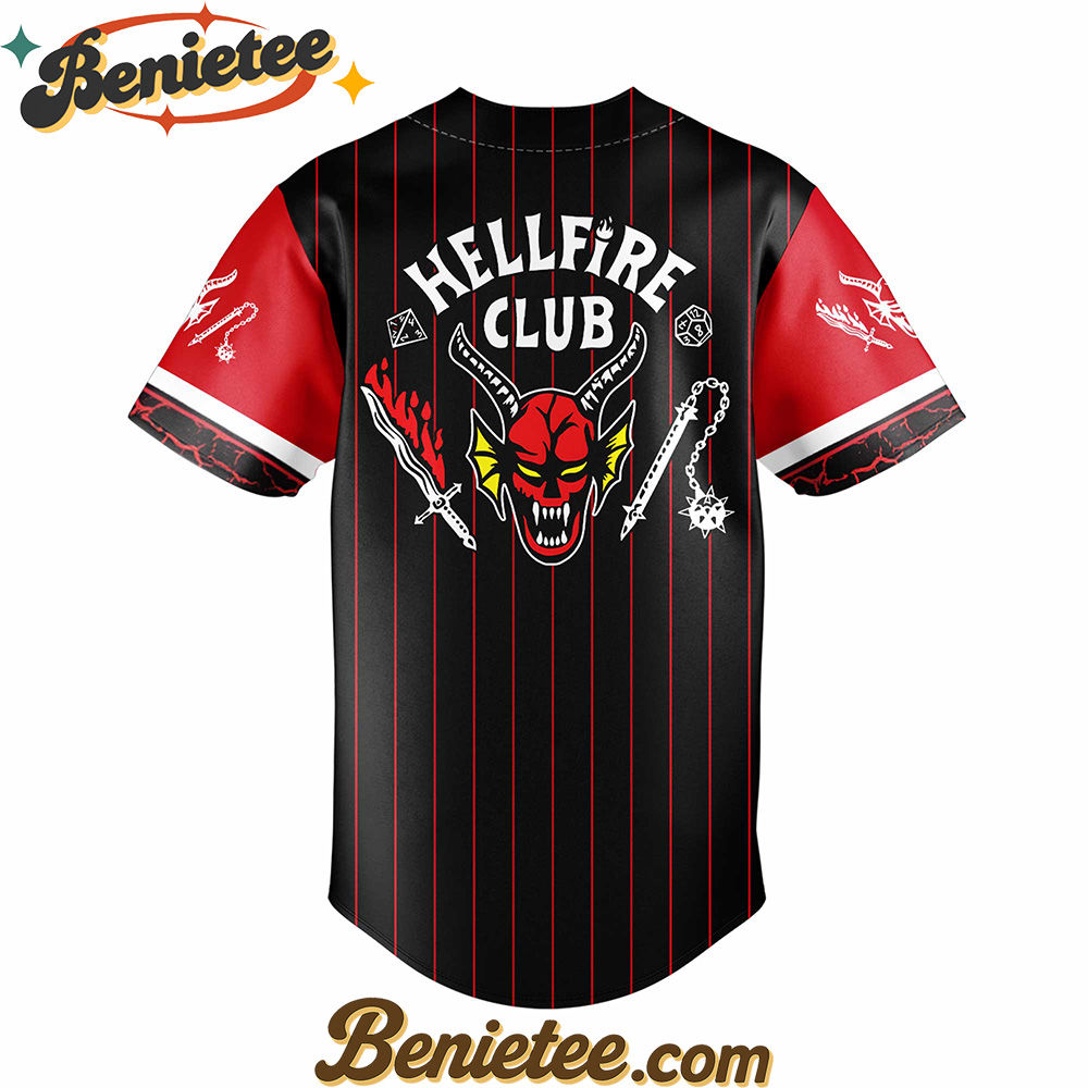 All Team MLB San Francisco Giants x Hellfire Club Redline Pinstripe Stranger Things Baseball Jersey - Image 3