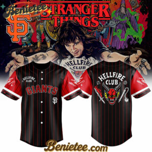 All Team MLB San Francisco Giants x Hellfire Club Redline Pinstripe Stranger Things Baseball Jersey