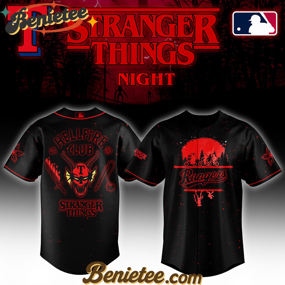 All Team MLB Texas Rangers x Stranger Things Night Baseball Jersey Limited Edition - Image 2