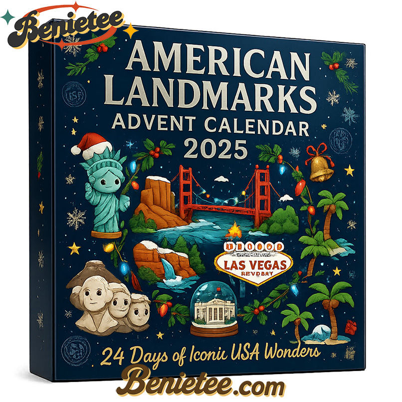 American Landmarks Advent Calendar 2025, Christmas Countdown Advent Calendar Gift Box with 24 Acrylic Ornaments - Image 3