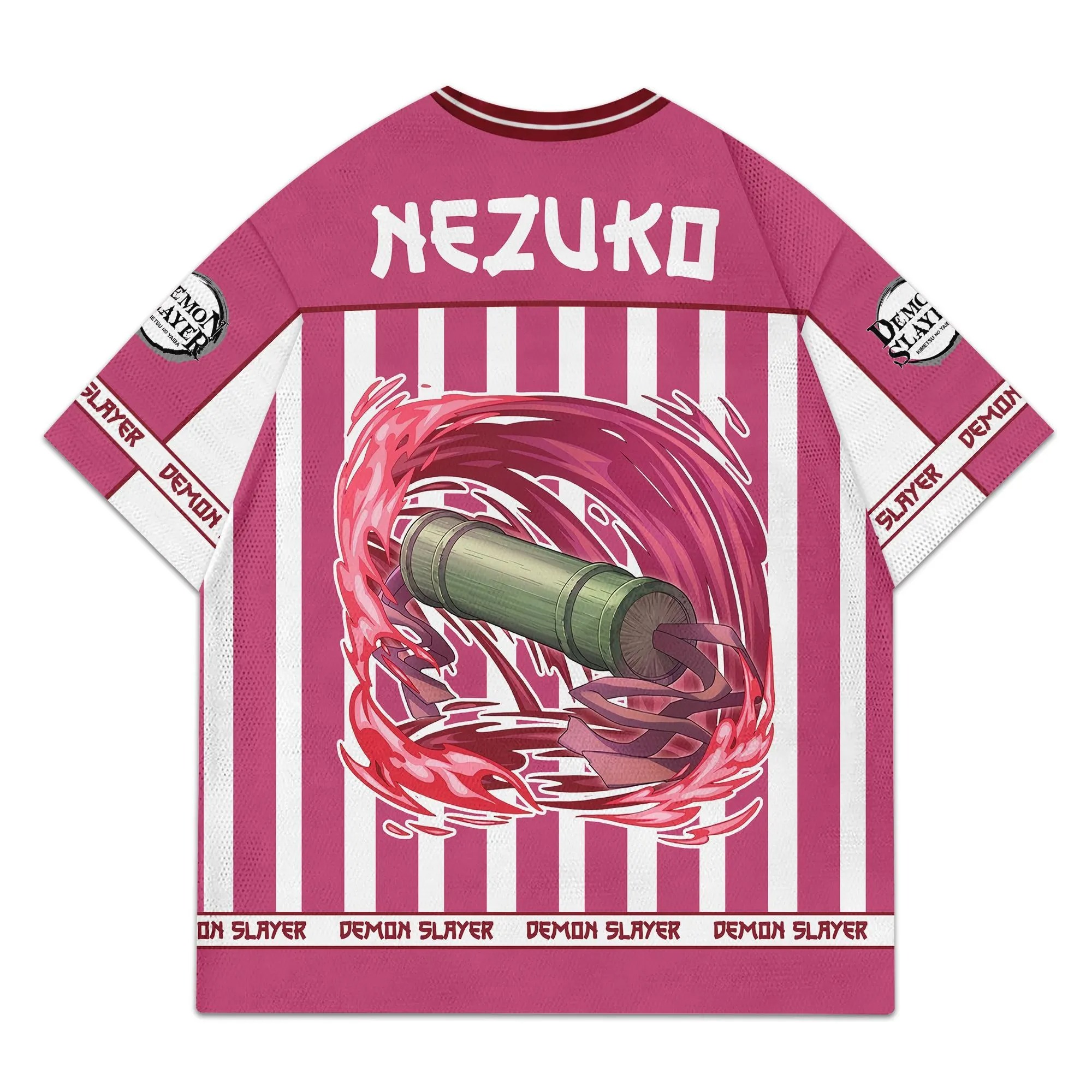 Anime Nezuko Print Football Jersey, Anime Lover, Demon Slayer Crewneck - Image 3