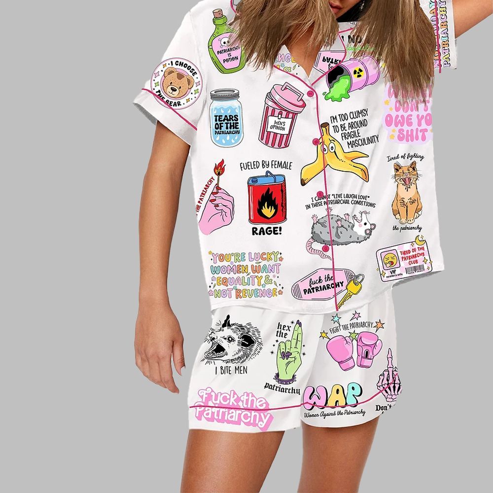 Anti Patriarchy Female Rage Feminist Pajama Set - Image 2