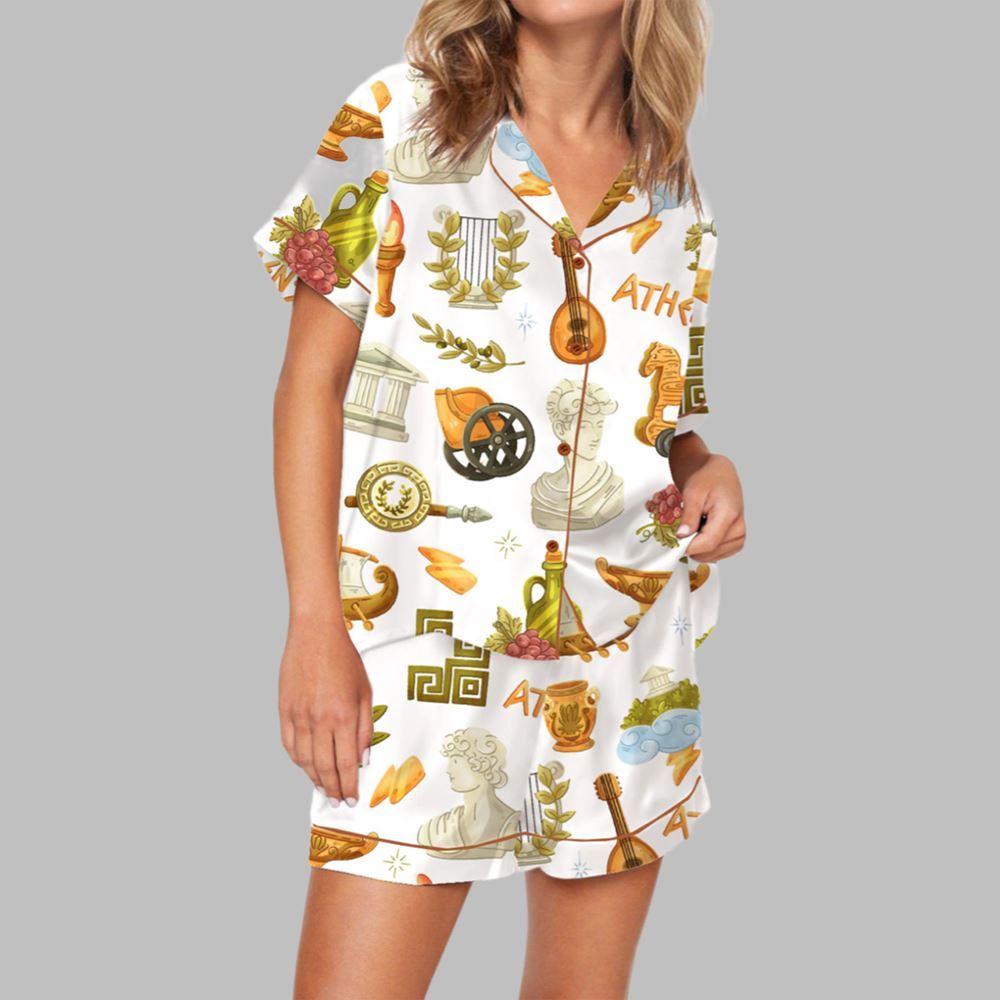 Antique Greece Pajama Set For Women