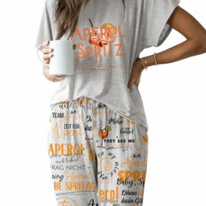Aperol Spritz Casual Pajama Set For Women