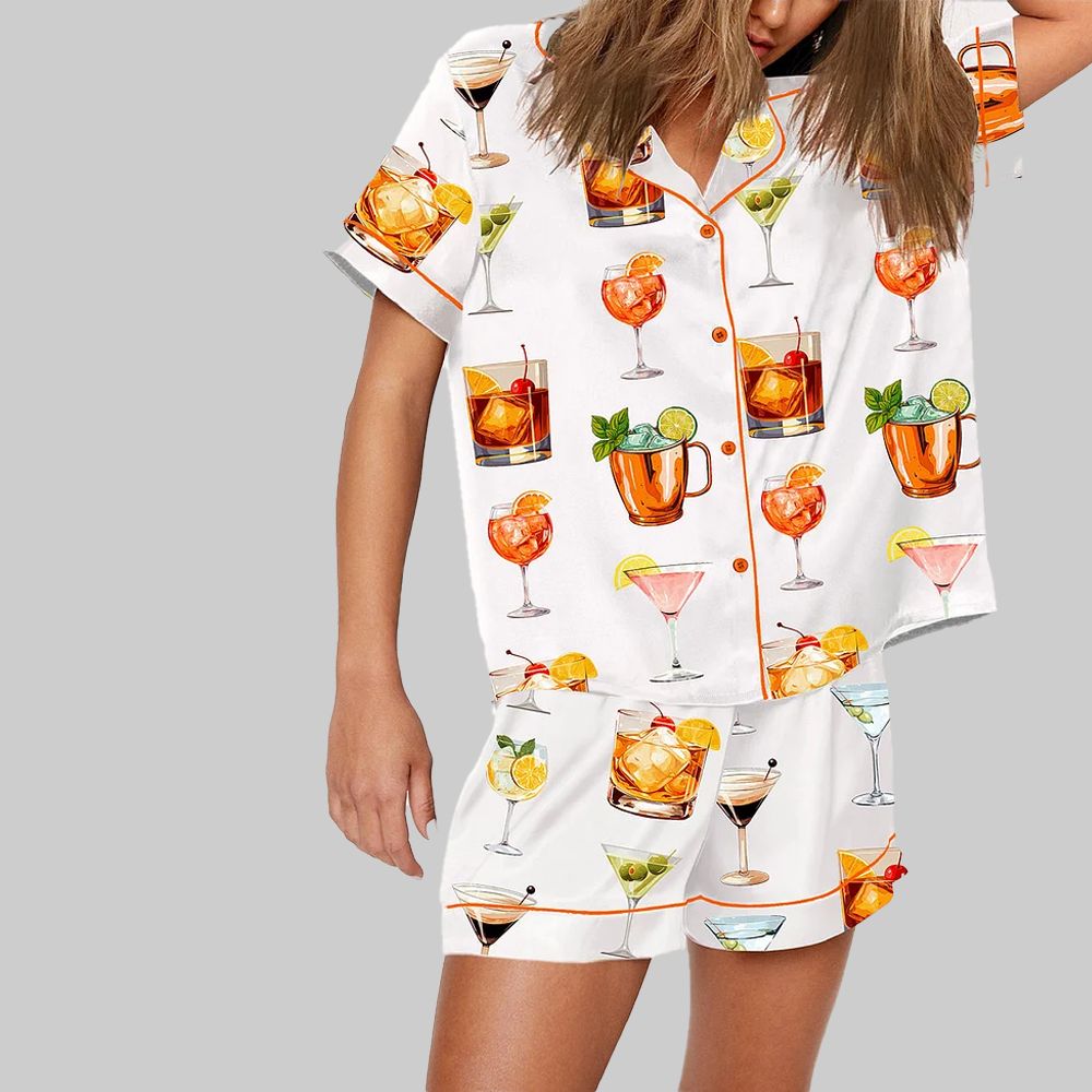 Aperol Spritz Old Fashioned Cocktails Spritz Mojito Pajama Set - Image 2