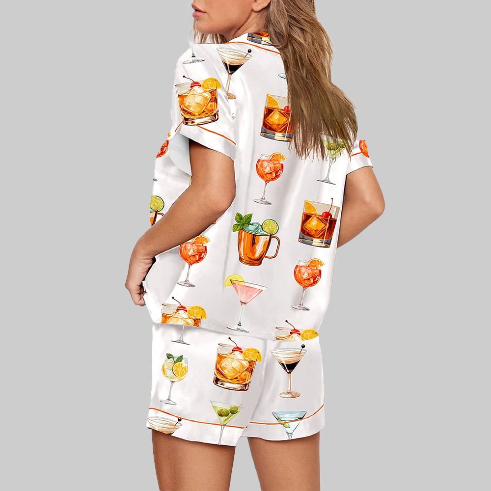 Aperol Spritz Old Fashioned Cocktails Spritz Mojito Pajama Set - Image 3