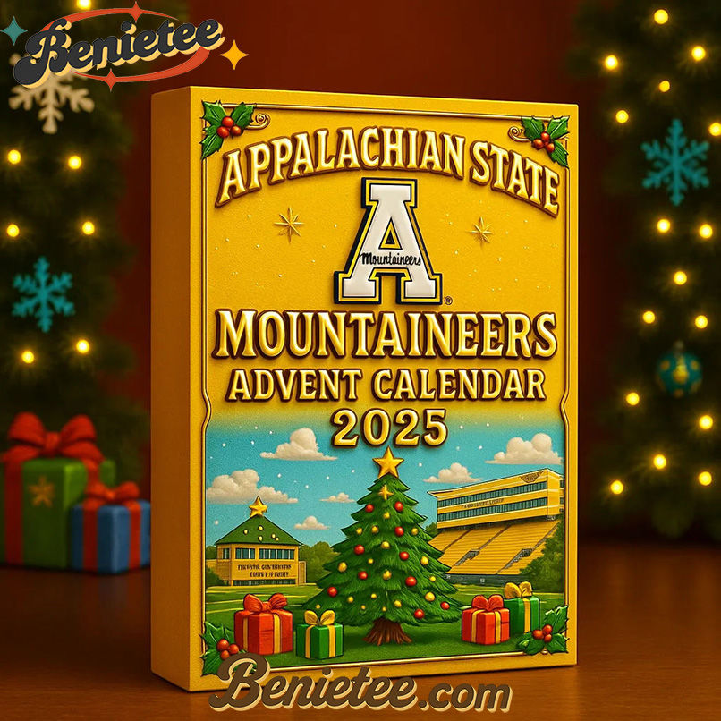 Appalachian State Mountaineers Advent Calendar, Christmas Countdown Advent Calendar Gift Box with 24 Acrylic Ornaments