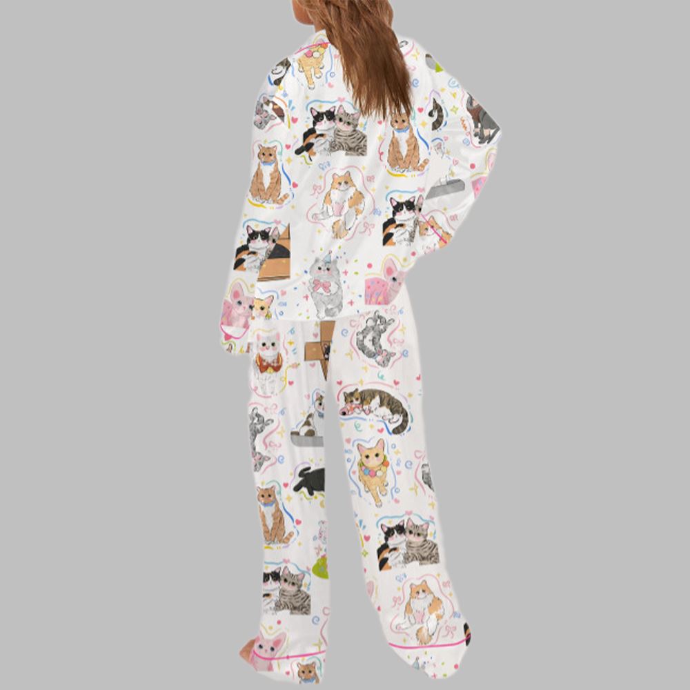 Art Kitten Cute Pet Pajama Set For Women - Image 3