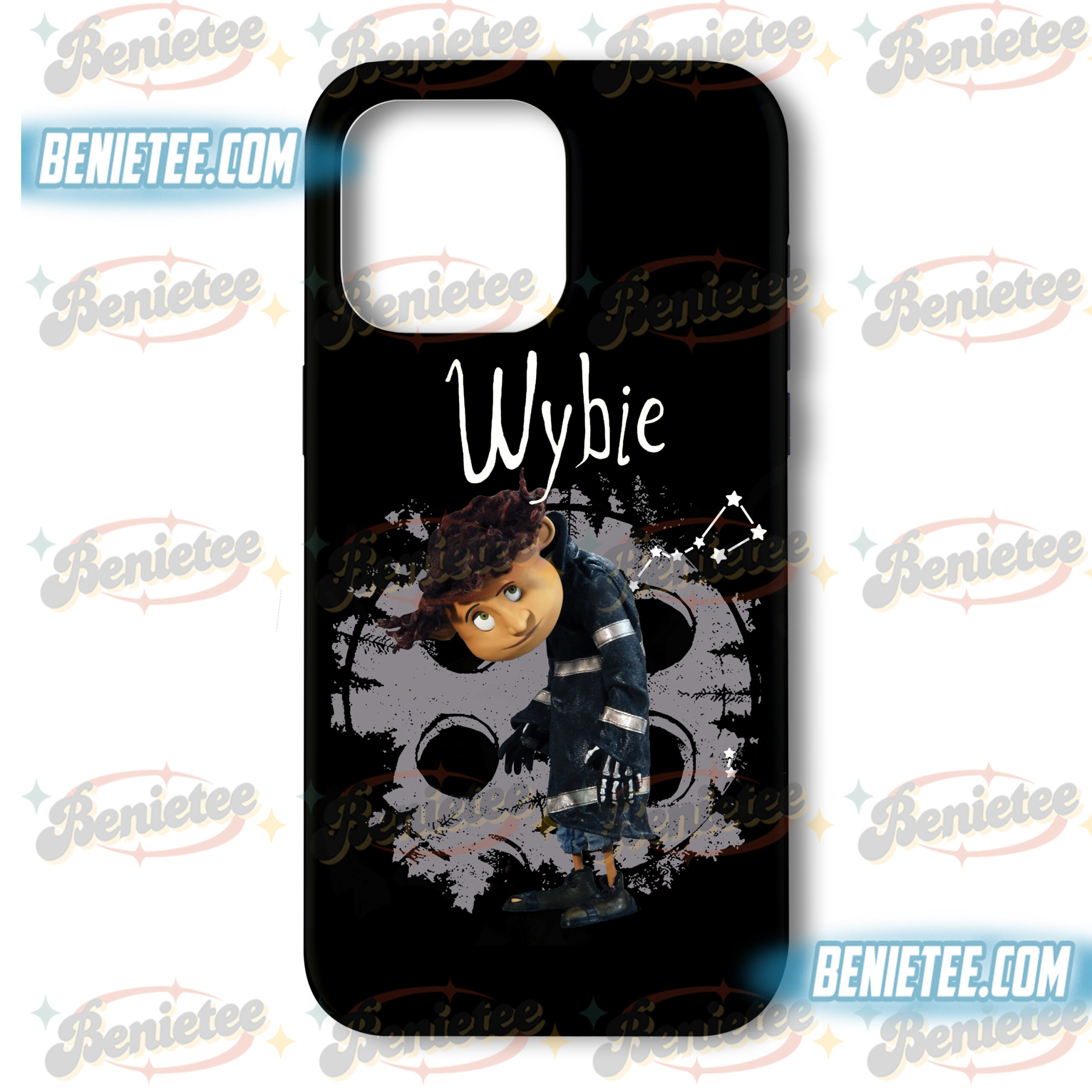 Wybie and Coraline Couple Couple Tough phone Case, Valentine Movie Gift, Coraline Yellow Coat Phone Cover