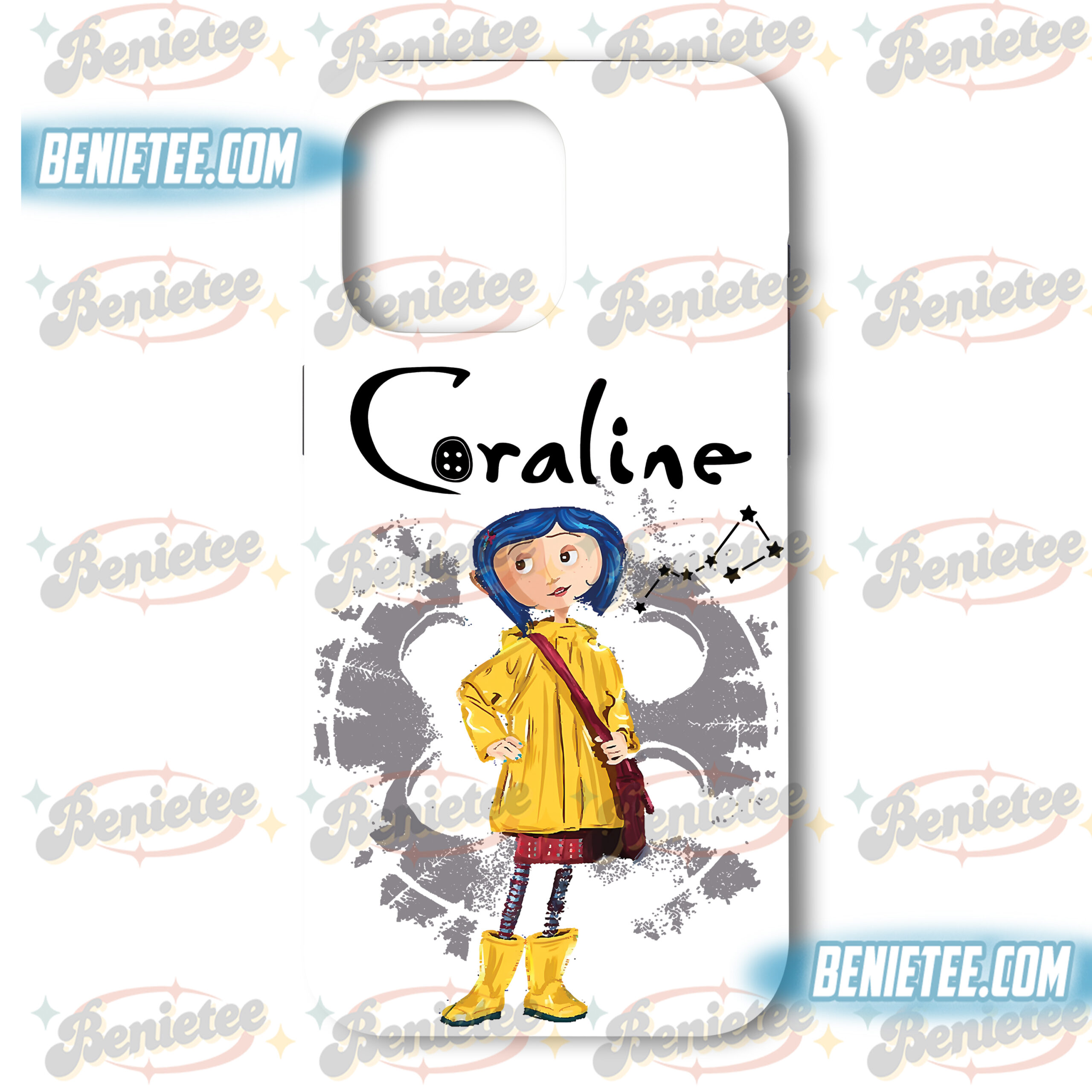 Coraline and Wybie Couple Tough phone Case, Coraline Phone Case, Button Eyes Phone Cover, Halloween Gift, Couple Movie Gift