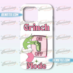 Grinch Pink Christmas Phone Cover, Grinch ON/OFF Mode Case Iphone, Gift For Christmas