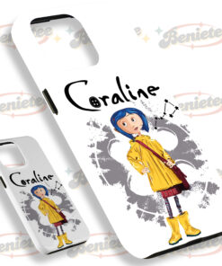Alternative view of Coraline and Wybie Couple Tough phone Case, Coraline Phone Case, Button Eyes Phone Cover, Halloween Gift, Couple Movie Gift