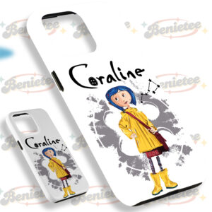 Alternative view of Coraline and Wybie Couple Tough phone Case, Coraline Phone Case, Button Eyes Phone Cover, Halloween Gift, Couple Movie Gift