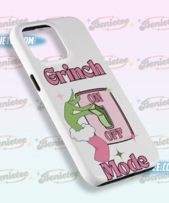 Alternative view of Grinch Pink Christmas Phone Cover, Grinch ON/OFF Mode Case Iphone, Gift For Christmas