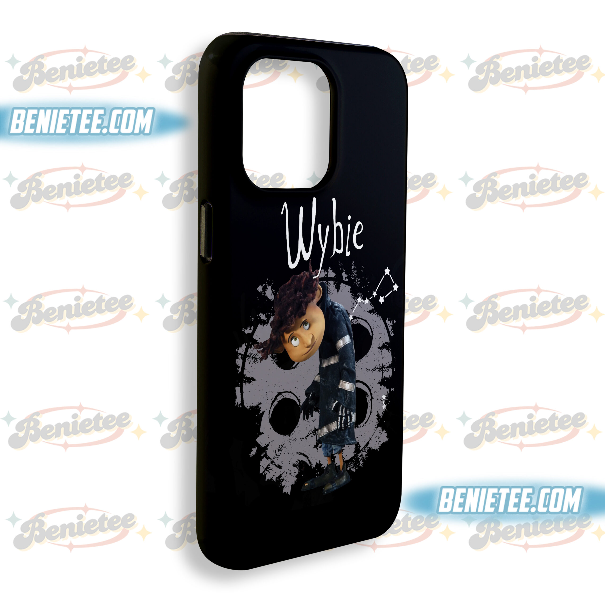 Wybie and Coraline Couple Couple Tough phone Case, Valentine Movie Gift, Coraline Yellow Coat Phone Cover - Image 3