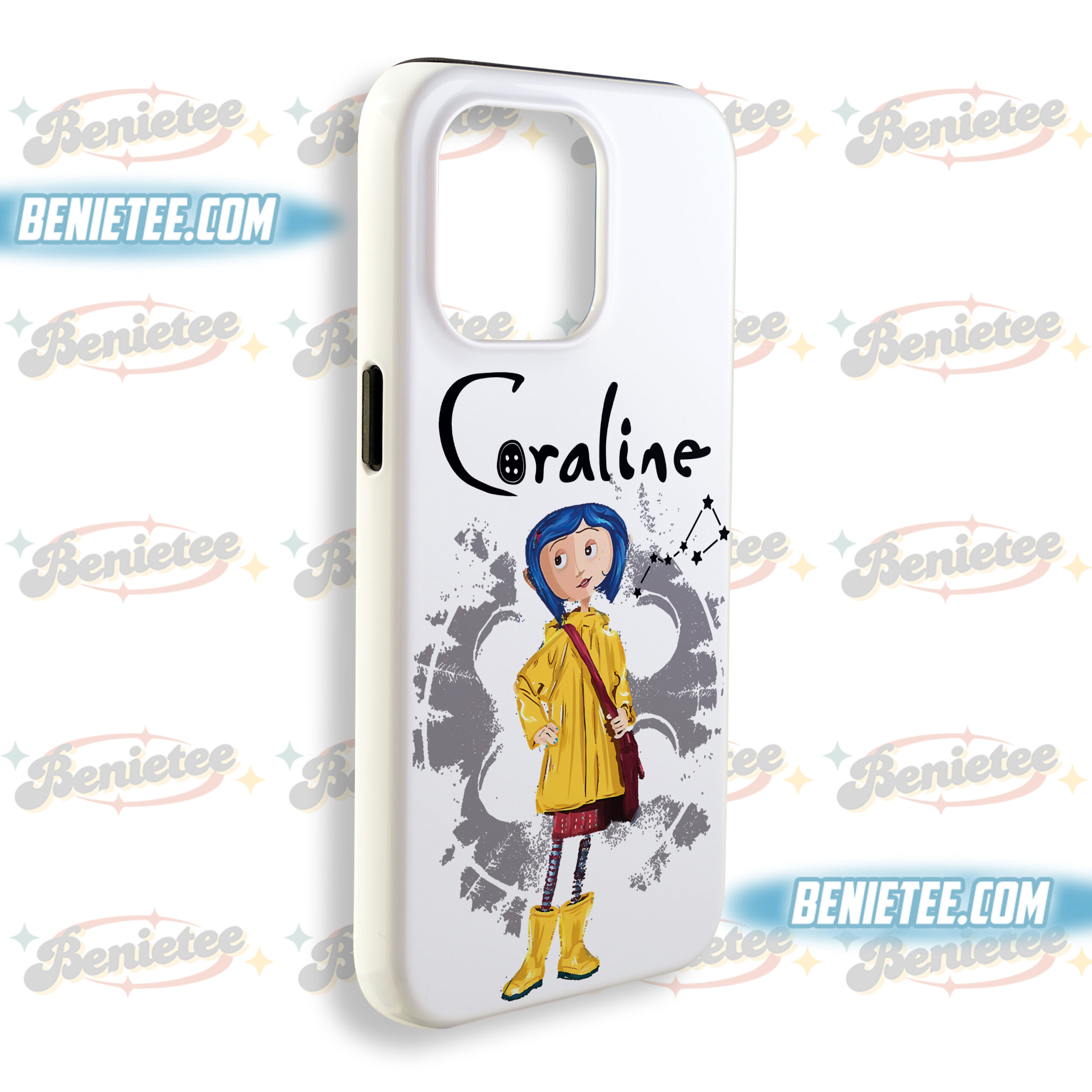 Coraline and Wybie Couple Tough phone Case, Coraline Phone Case, Button Eyes Phone Cover, Halloween Gift, Couple Movie Gift - Image 3