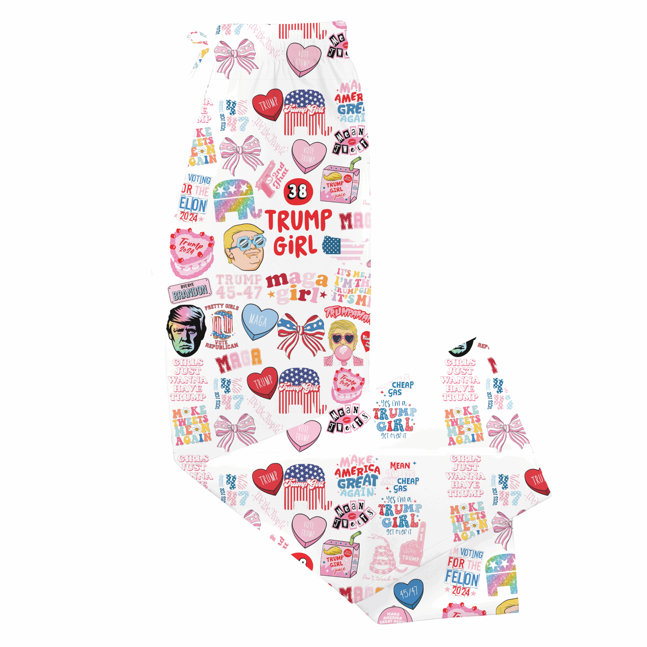 Trump Girl Pajamas, Humorous Trump Maga Pajama Pants, Trump Pajamas Couple, Make America Great Again Sleepwear - Image 2