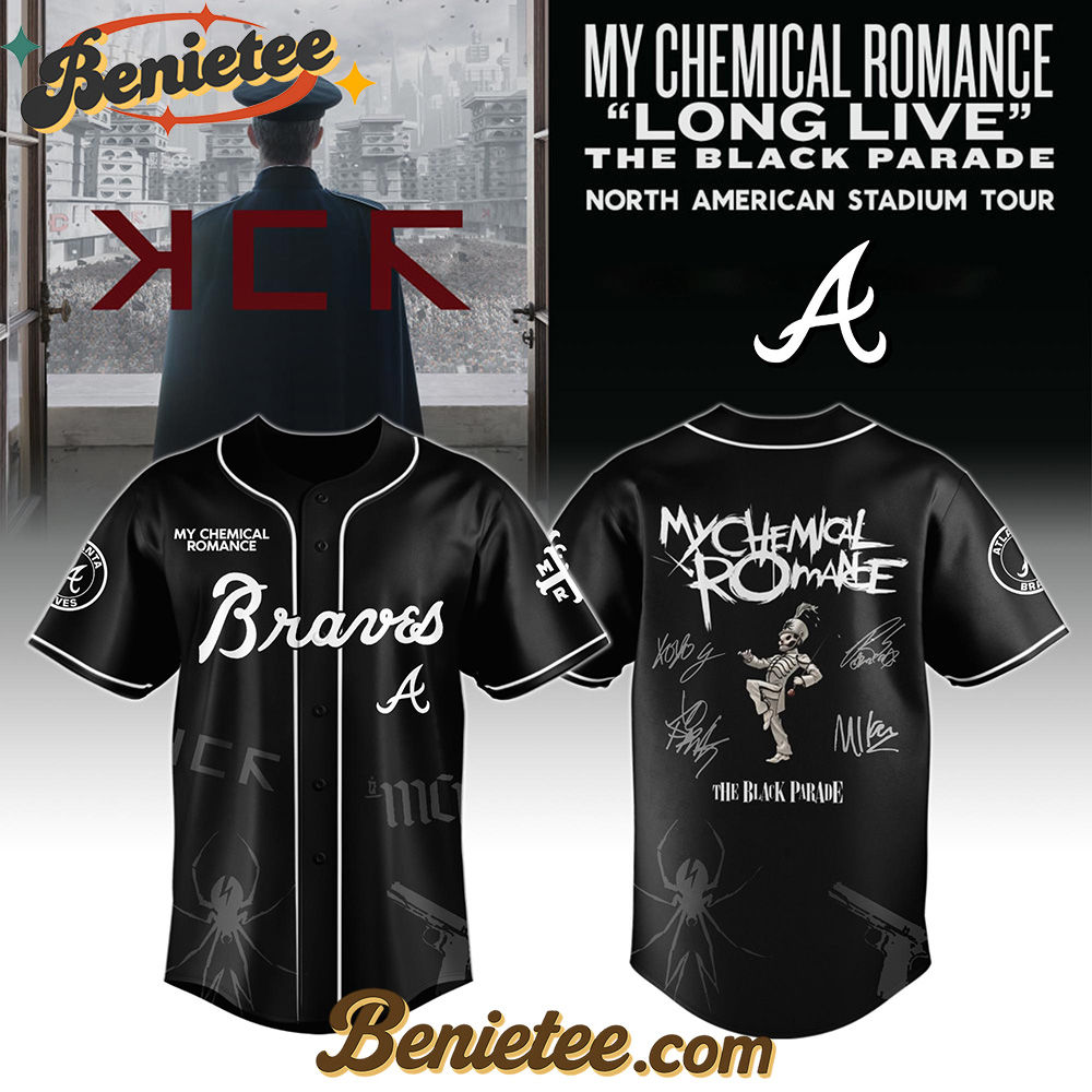 Athletics x My Chemical Romance 'Long Live The Black Parade' North American Stadium Tour Baseball Jersey,