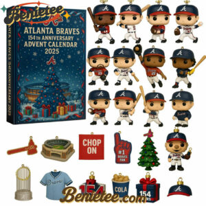Atlanta Braves Advent Calendar 2025 154th Anniversary Christmas Gift, Christmas Idea, Christmas Countdown Advent Calendar Gift Box with 24 Acrylic Ornaments