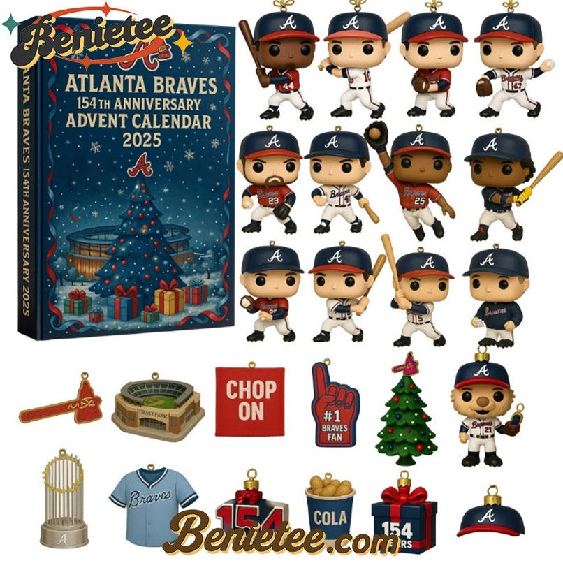 Atlanta Braves Advent Calendar 2025 154th Anniversary Christmas Gift, Christmas Idea, Christmas Countdown Advent Calendar Gift Box with 24 Acrylic Ornaments