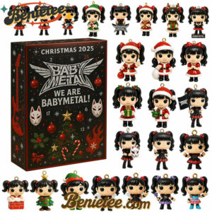 Babymetal Calendar 2025 CHRISTMAS GIFT, CHRISTMAS IDEA, Christmas Countdown Advent Calendar Gift Box with 24 Acrylic Ornaments