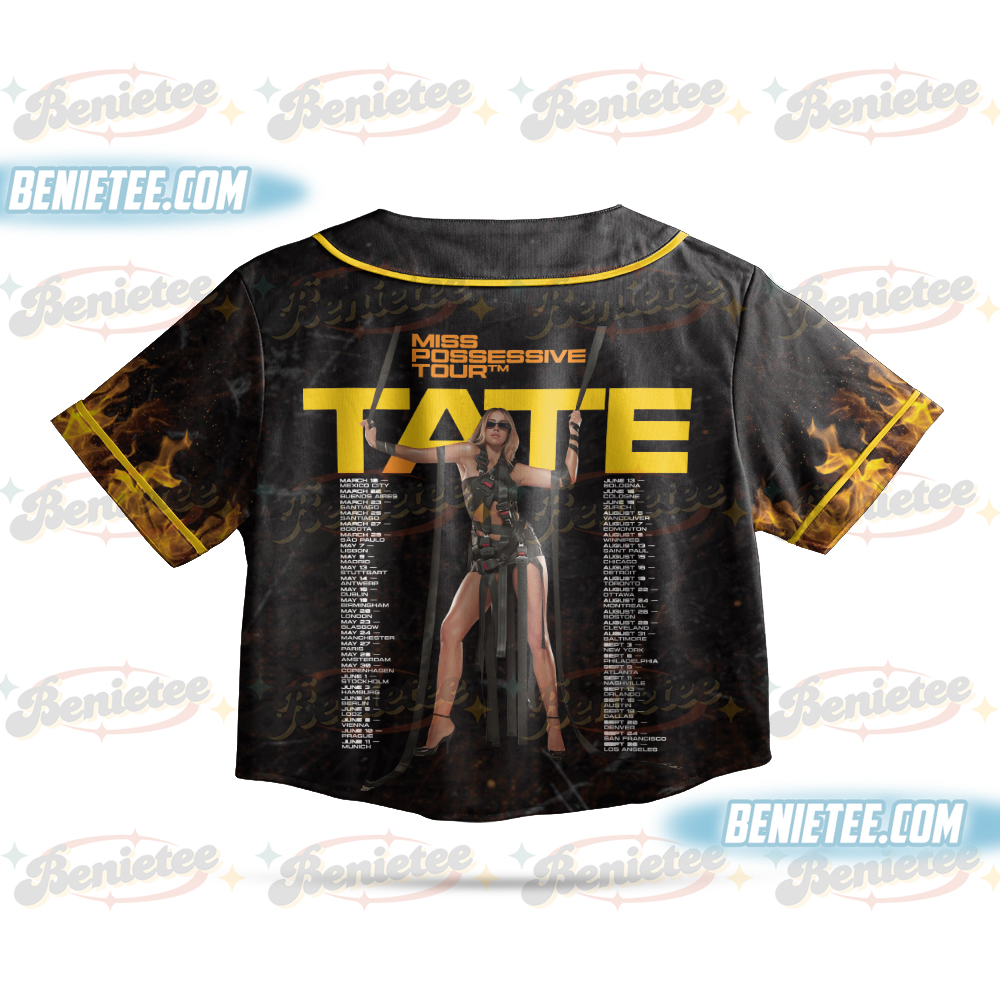 Retro Glitter Tate Mc Rae Baseball Jersey, Tate Miss Possessive Tour 2025 Jersey - Image 3