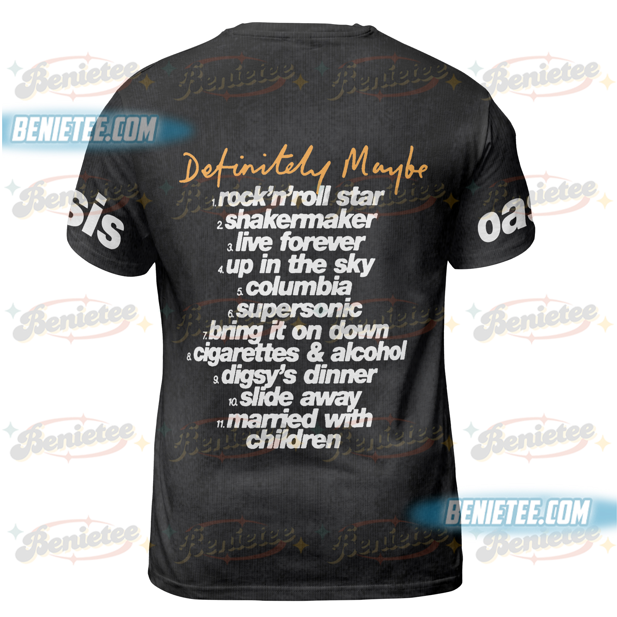 Oasis Definitely Maybe Tracklist T-Shirt - Image 3