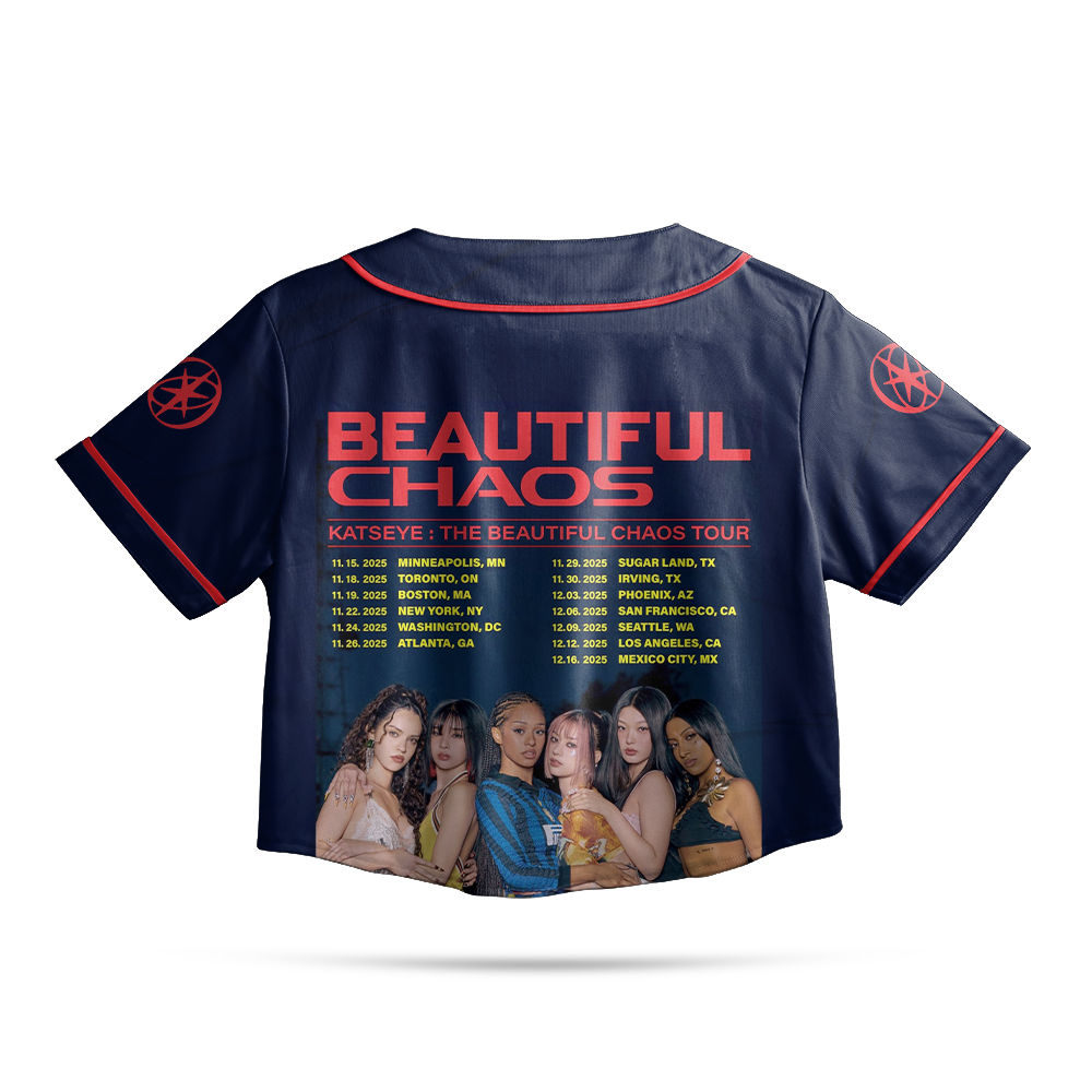 Katseye Beautiful Chaos Tour 2025 Baseball Croptop - Image 3