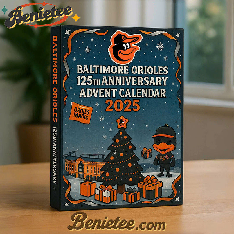 Baltimore Orioles Advent Calendar 2025 125th Anniversary Christmas Gift, Christmas Idea, Christmas Countdown Advent Calendar Gift Box with 24 Acrylic Ornaments