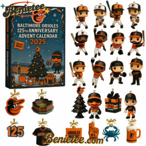 Baltimore Orioles Advent Calendar 2025, Christmas Countdown Advent Calendar Gift Box with 24 Acrylic Ornaments