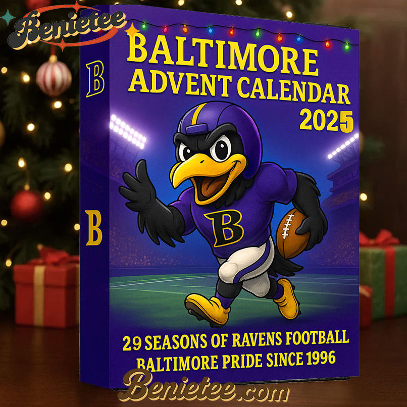 Baltimore Ravens Advent Calendar 2025 29th Anniversary Christmas Gift, Christmas Idea, Christmas Countdown Advent Calendar Gift Box with 24 Acrylic Ornaments - Image 3