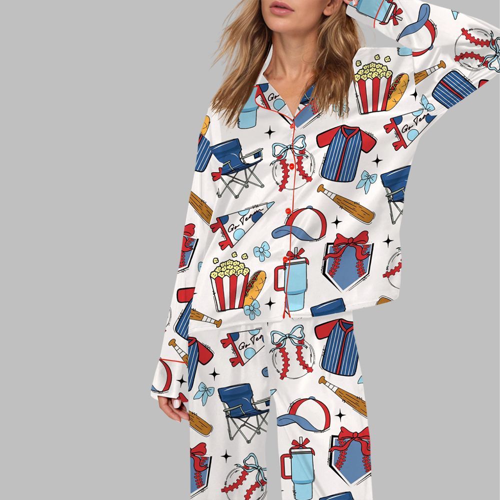 Baseball Game Day Pajama Set For Women - Image 2