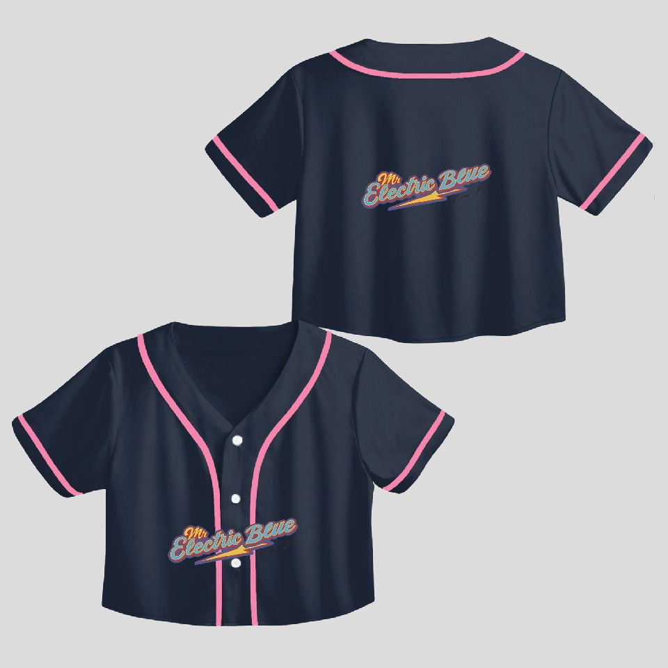 Benson Boone Mr Electric Blue Crop Top Baseball Jerseys Custom Color - Image 5