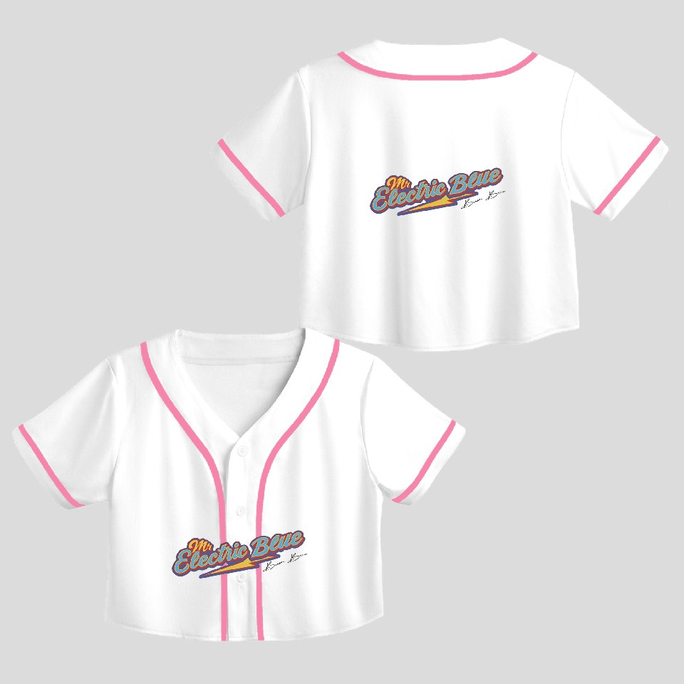 Benson Boone Mr Electric Blue Crop Top Baseball Jerseys Custom Color - Image 6