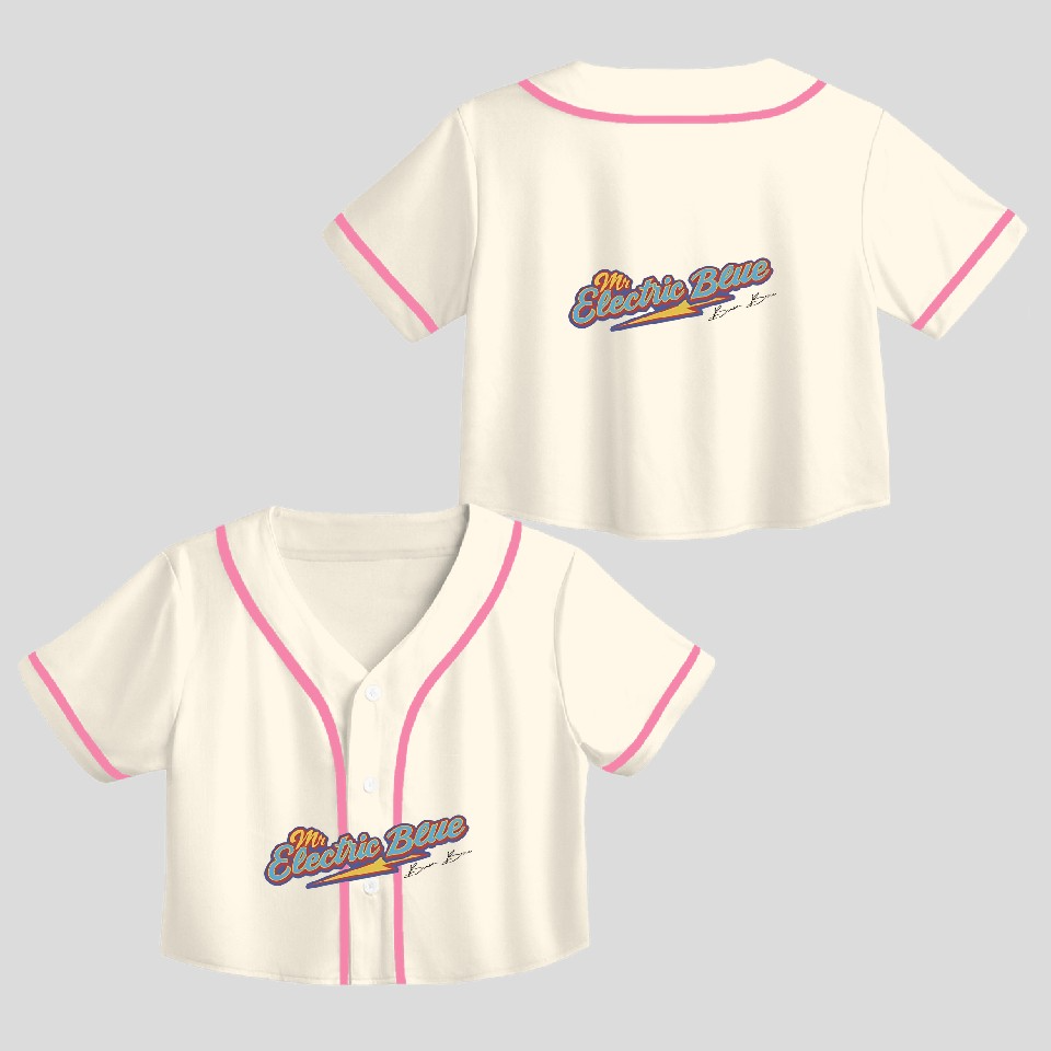 Benson Boone Mr Electric Blue Crop Top Baseball Jerseys Custom Color - Image 4