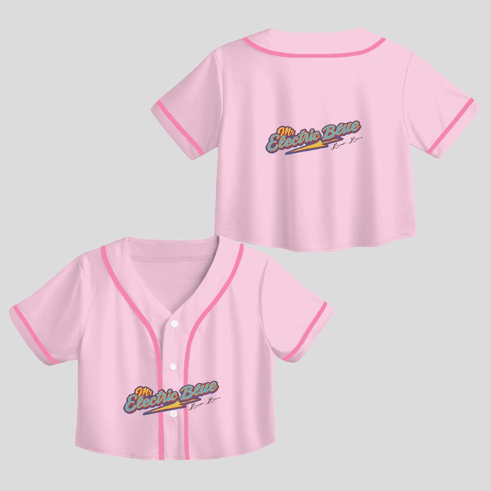Benson Boone Mr Electric Blue Crop Top Baseball Jerseys Custom Color - Image 2