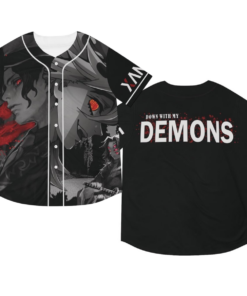 Down with my Demons Baseball Jersey, DemonSlayer Anime Jersey