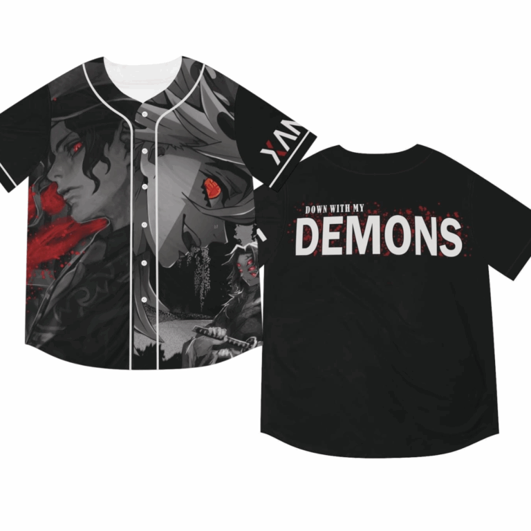 Down with my Demons Baseball Jersey, DemonSlayer Anime Jersey