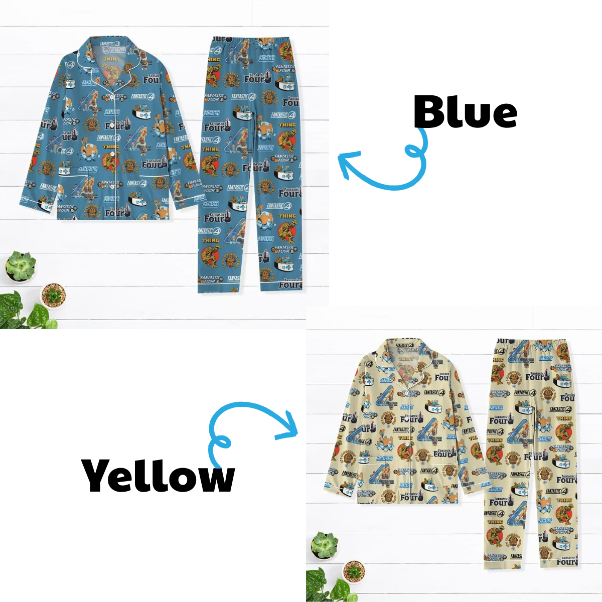 Custom Color Fantastic Four First Steps Pajamas Set, Fantastic Four Character Women Pajamas, Fantastic 4 Holiday Pajamas - Image 2