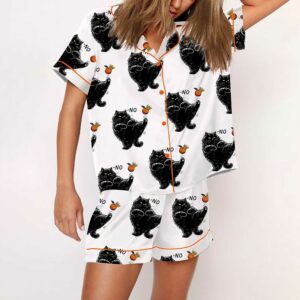 Black Cat No Kings In America Anti Pajama Set For Women