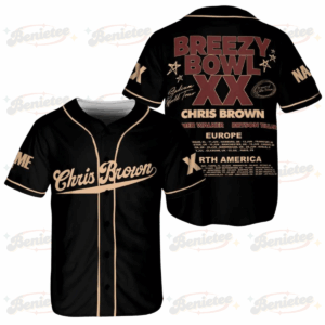 Personalized Chris Brown Music Tour 2025 Jersey, Chris Brown Breezy Bowl XX Baseball Jersey