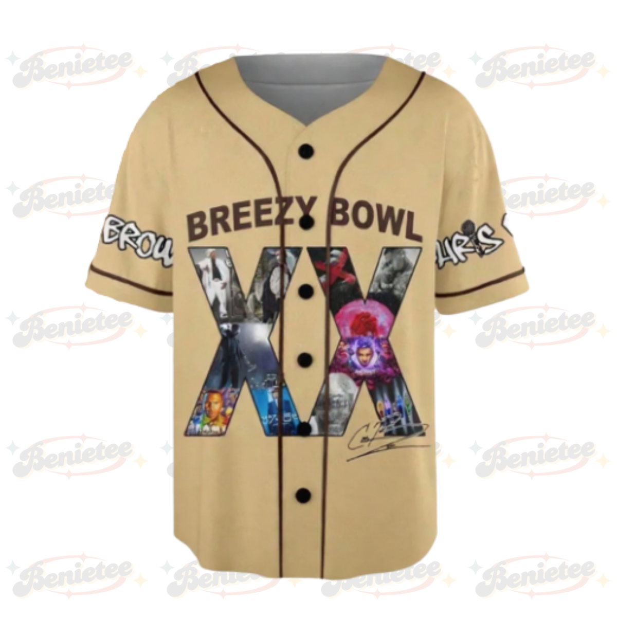 Chris Brown Breezy Bowl XX Baseball Jersey Shirt, Chris Brown 2025 Tour Baseball Jersey - Image 2