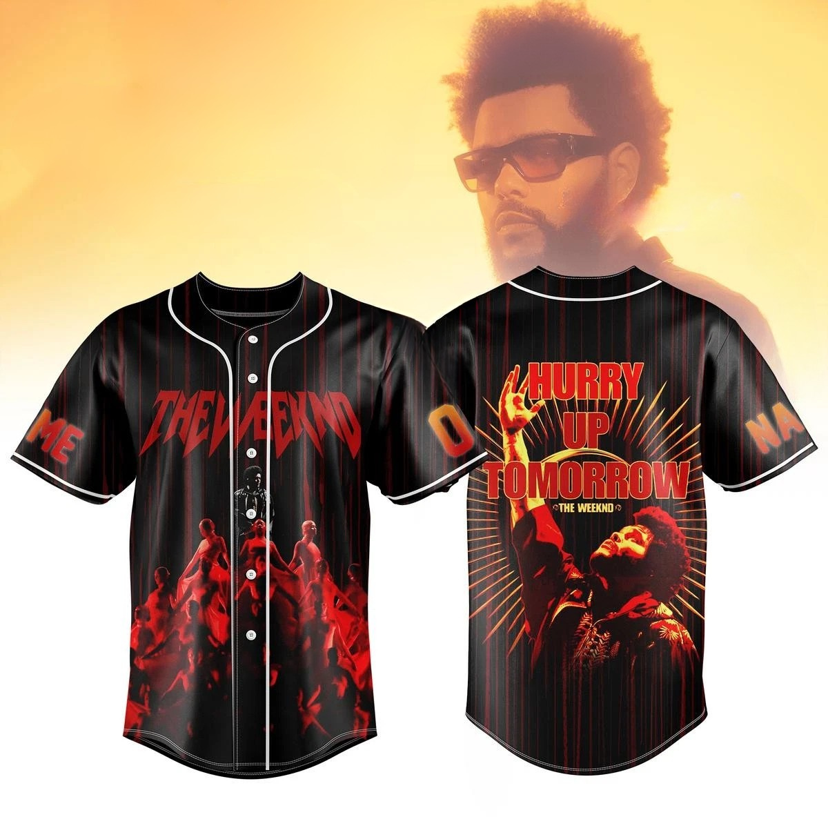 The Weeknd Hurry Up Tomorrow Personalized Baseball Jersey With Sewn Trim For Fans