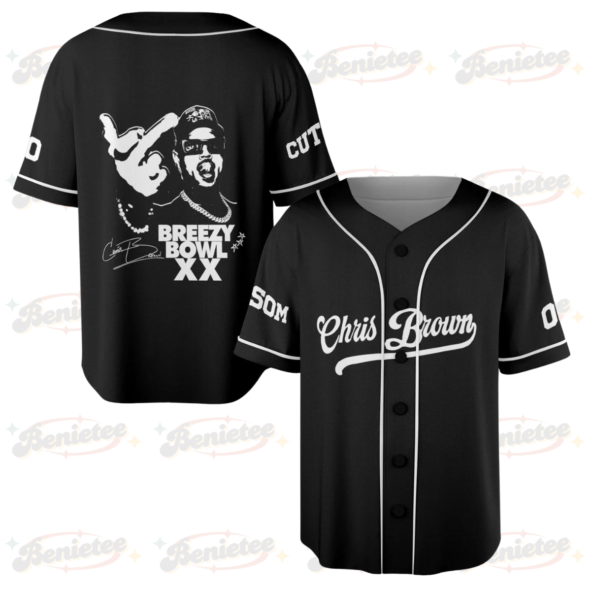 Personalized Chris Brown Breezy Bowl XX Baseball Jersey, Chris Brown Music Tour 2025 Baseball Jersey, Breezy Bowl XX Jersey