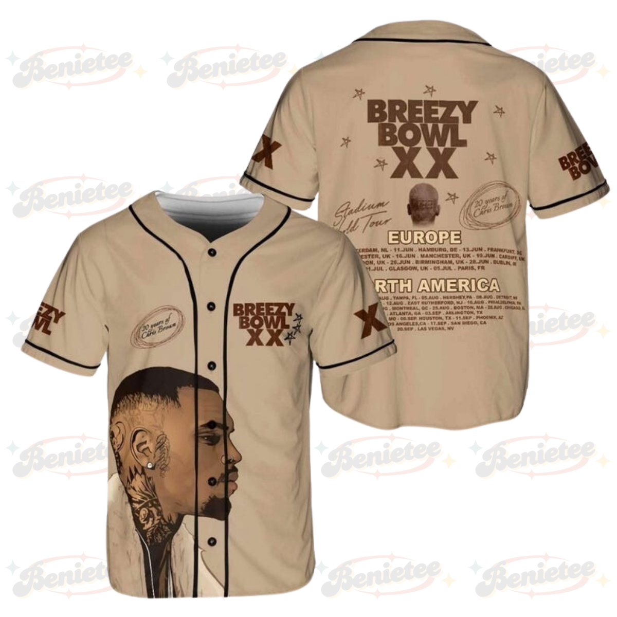 Chris Brown Breezy Bowl Baseball Jersey, Breezy Bowl XX 2025 Jersey
